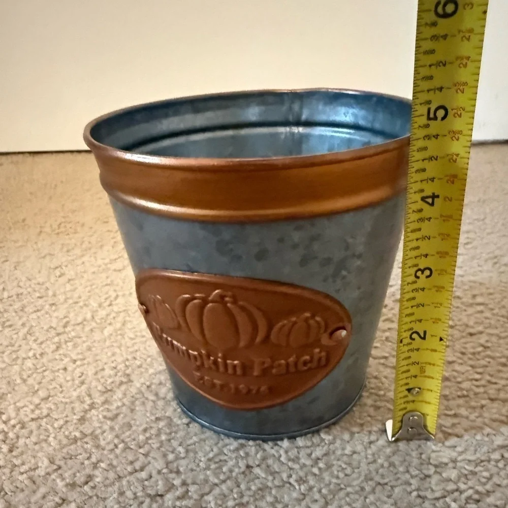 FTD | Pumpkin Patch Metal Flower Vase / Bucket for Fall